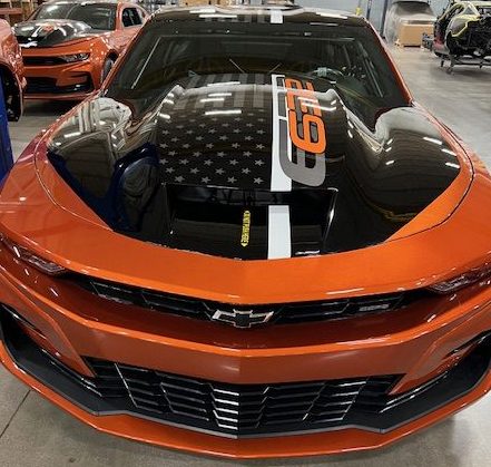 Newly released 2023 COPO Camaro on the track, a masterpiece of speed and precision, now available for purchase